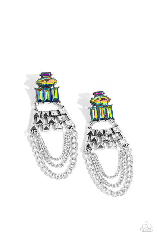 Paparazzi Earrings - Dangling Art Deco - Multi