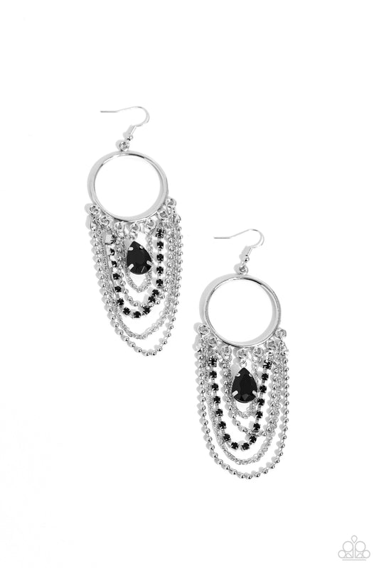 Paparazzi Earrings - Cascading Clash - Black