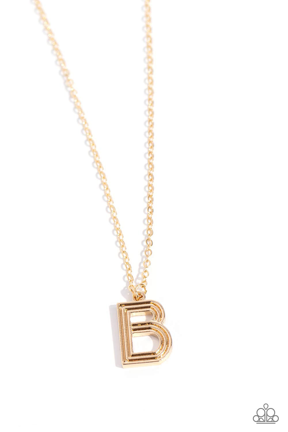 Paparazzi Necklaces - Leave Your Initials - Gold - B