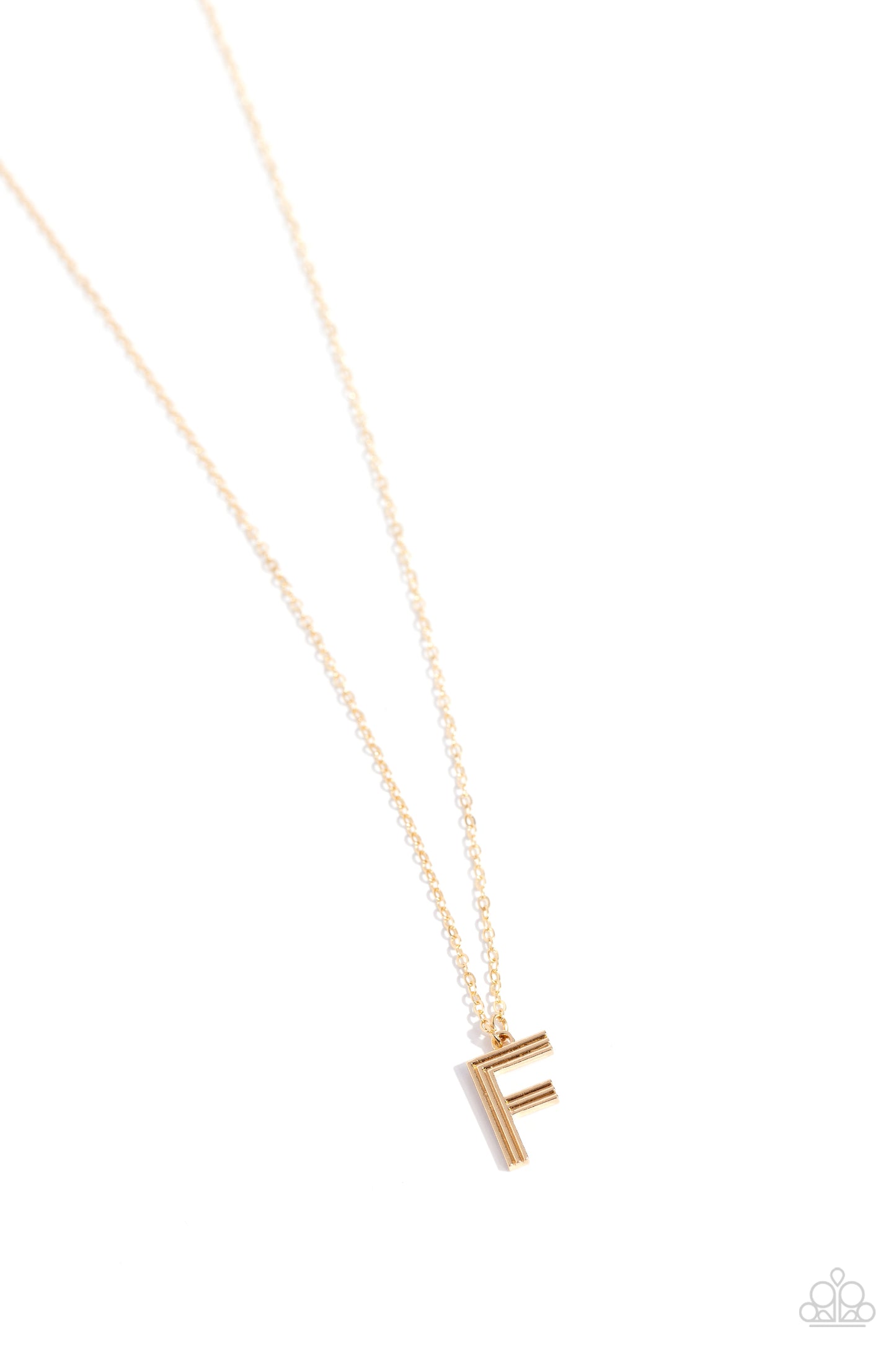 Paparazzi Necklaces - Leave Your Initials - Gold - F