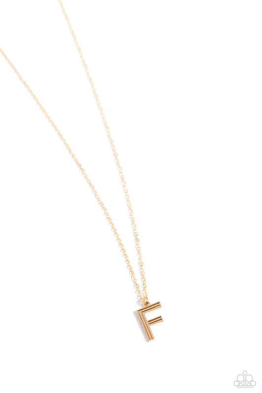 Paparazzi Necklaces - Leave Your Initials - Gold - F