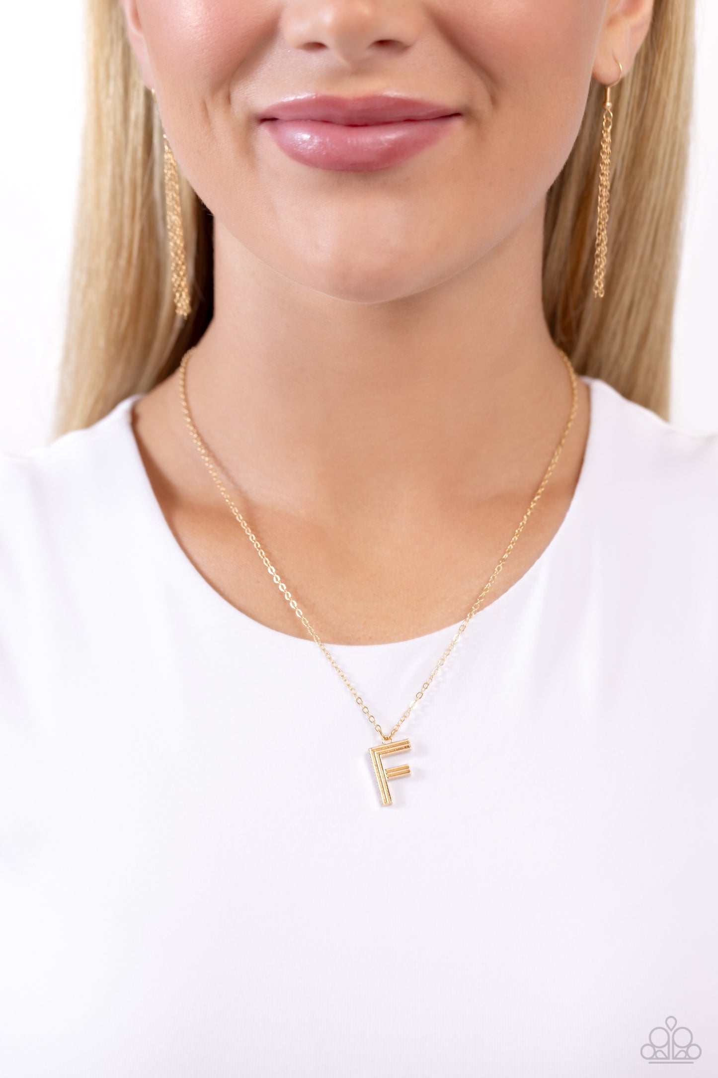 Paparazzi Necklaces - Leave Your Initials - Gold - F