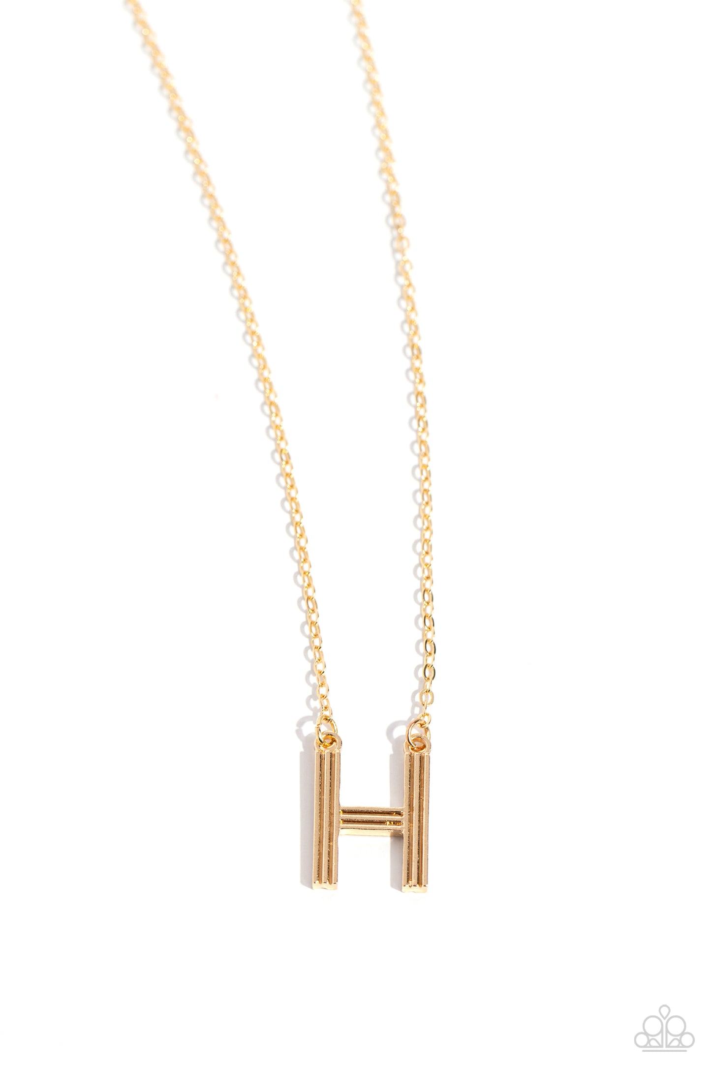 Paparazzi Necklaces - Leave Your Initials - Gold - H