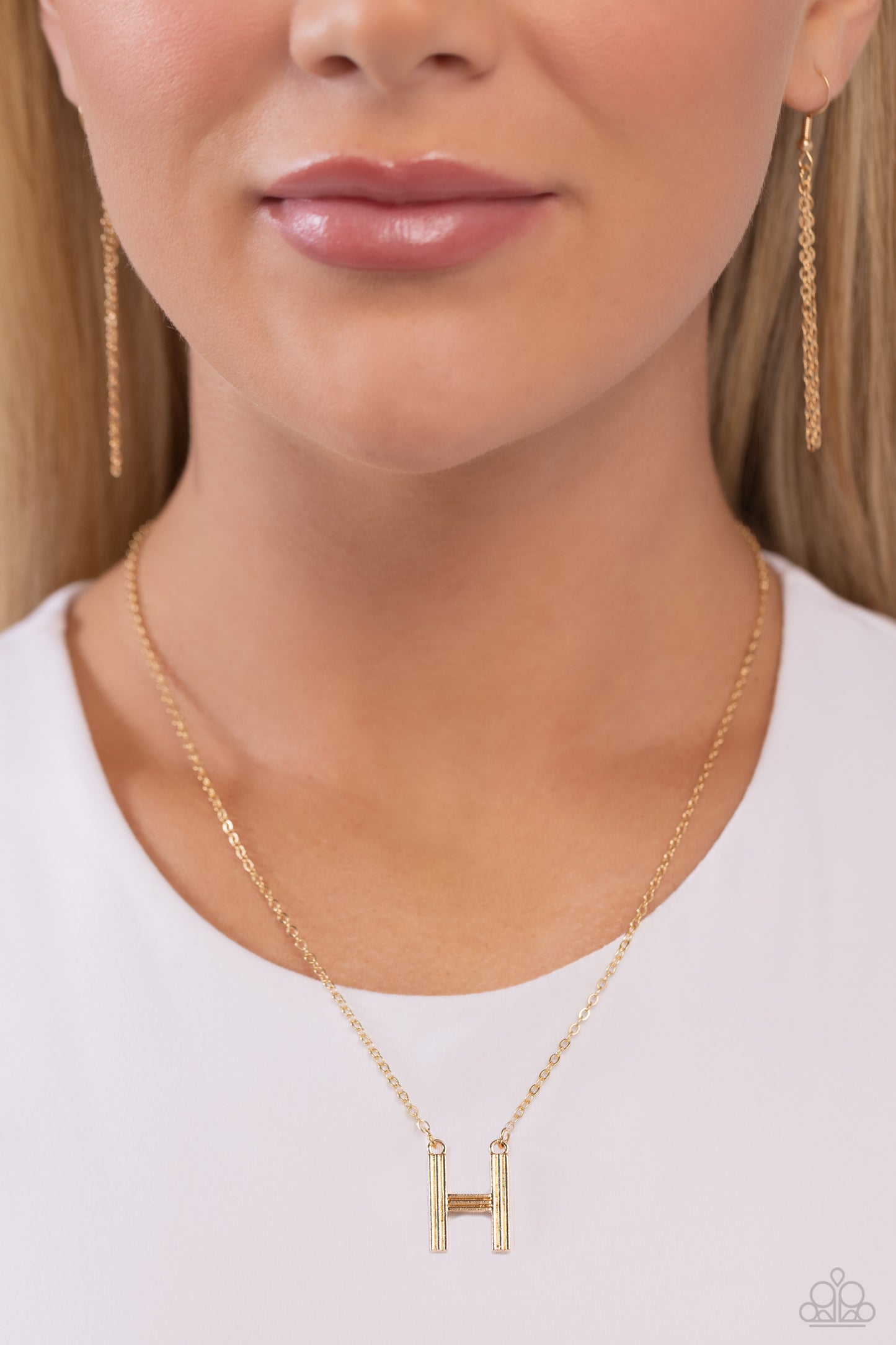 Paparazzi Necklaces - Leave Your Initials - Gold - H