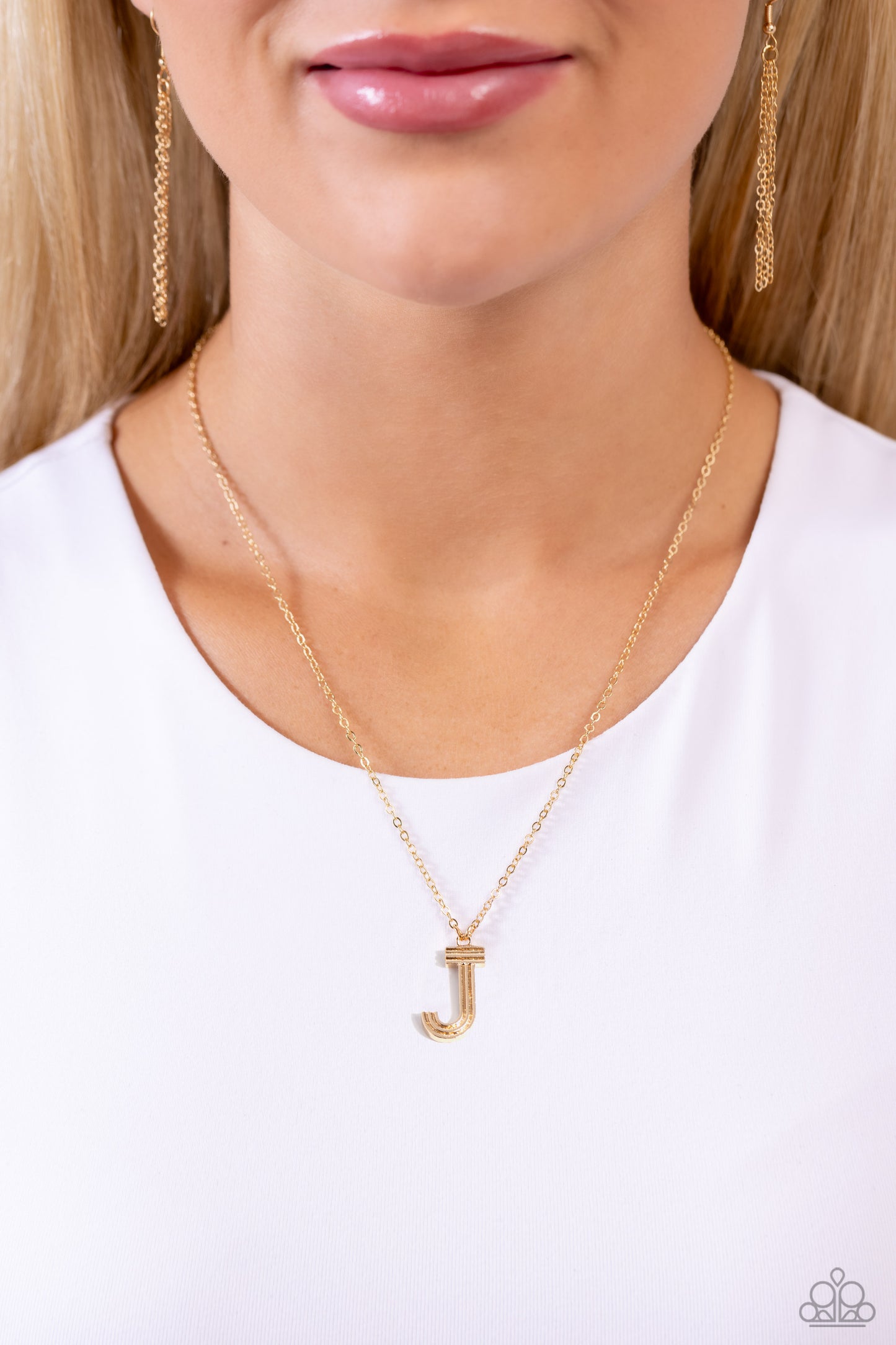 Paparazzi Necklaces - Leave Your Initials - Gold - J