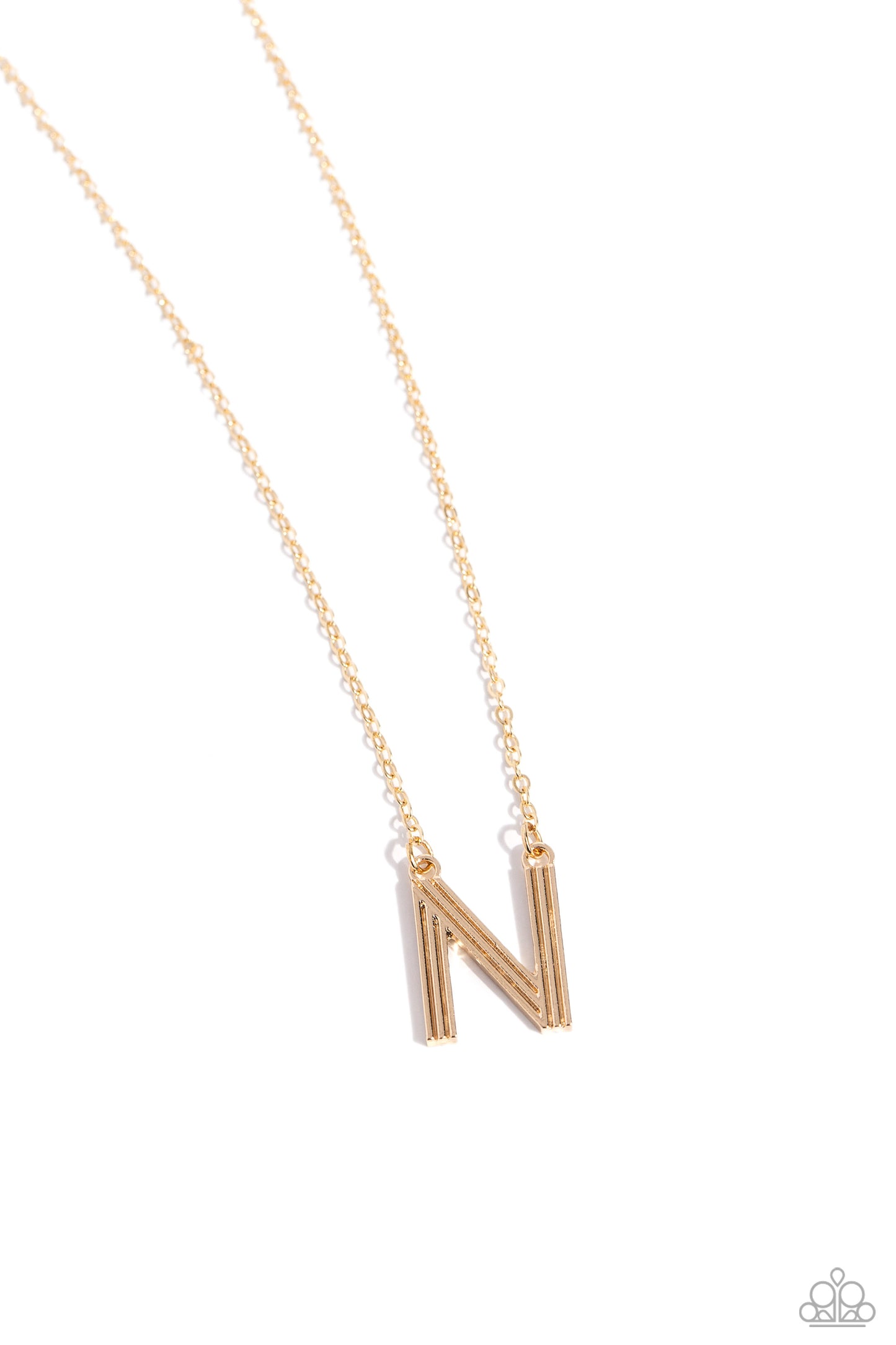 Paparazzi Necklaces - Leave Your Initials - Gold - N