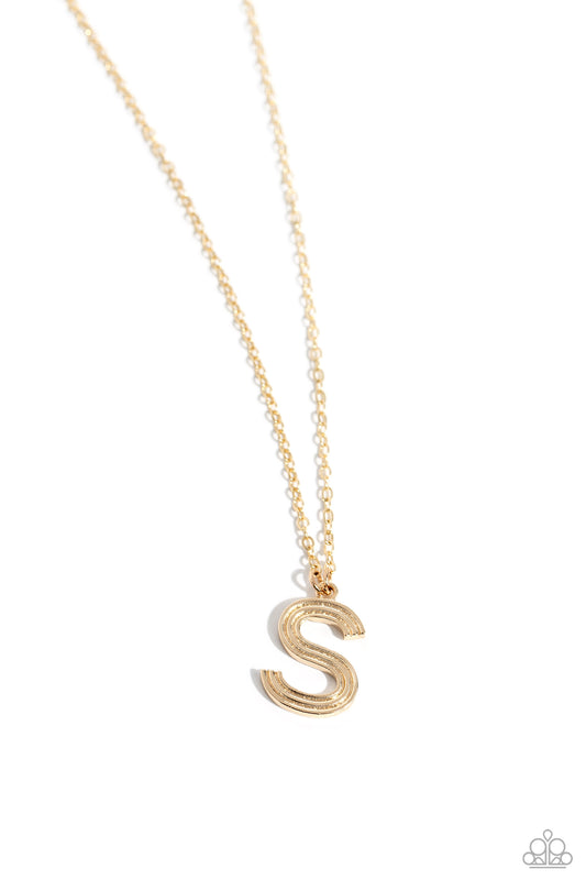 Paparazzi Necklaces - Leave Your Initials - Gold - S