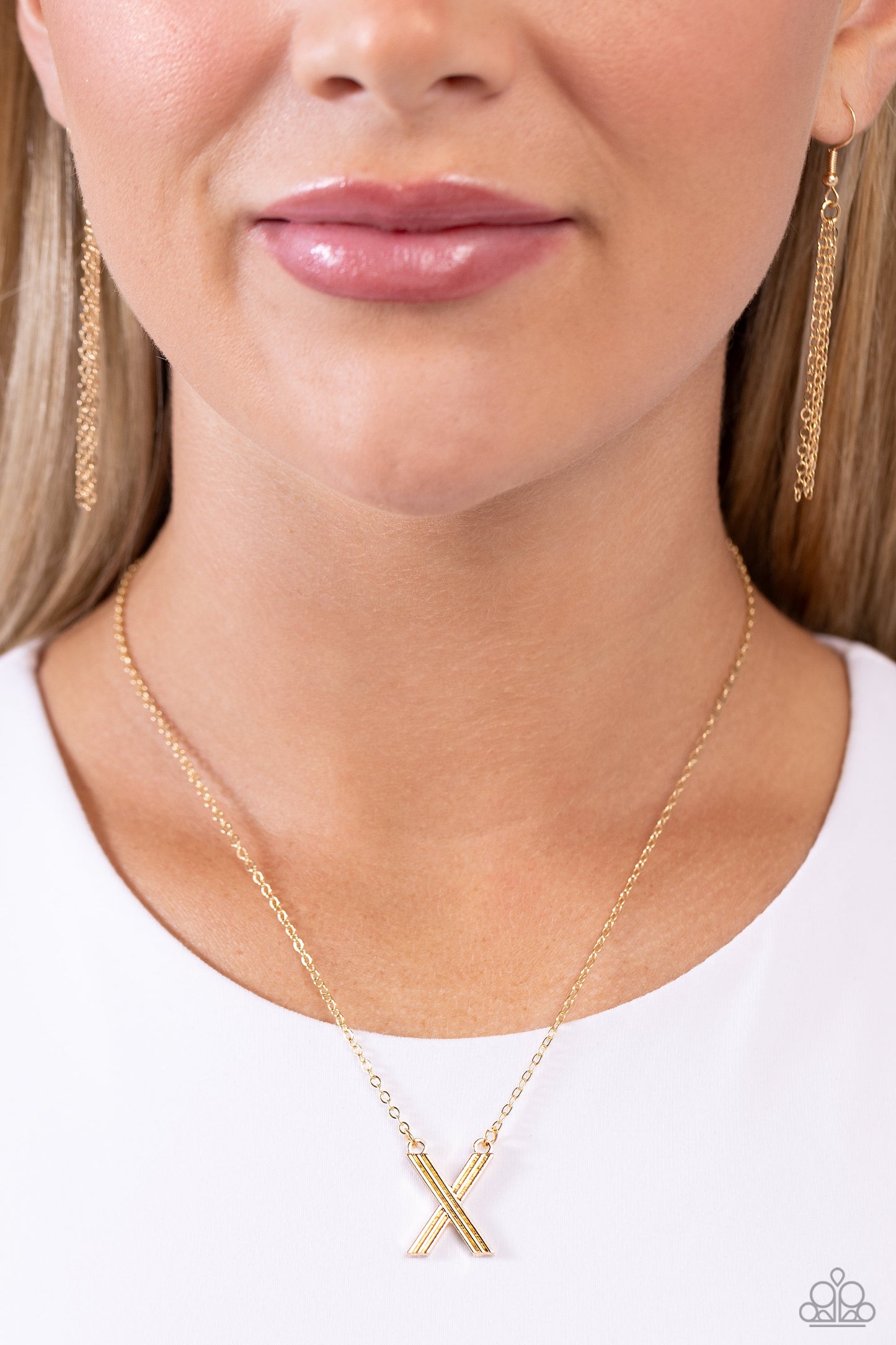 Paparazzi Necklaces - Leave Your Initials - Gold - X