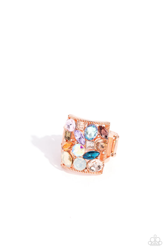Paparazzi Rings - Bedazzled Backdrop - Copper