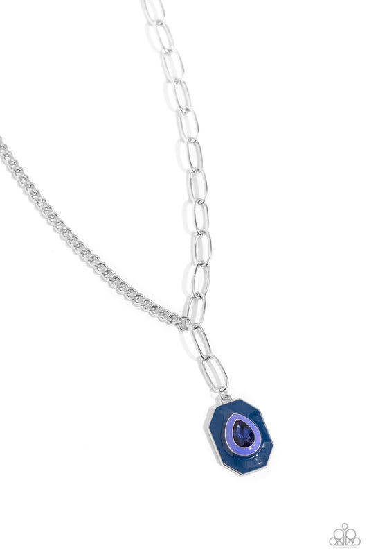 Paparazzi Necklaces - Hexagonal Hallmark - Blue
