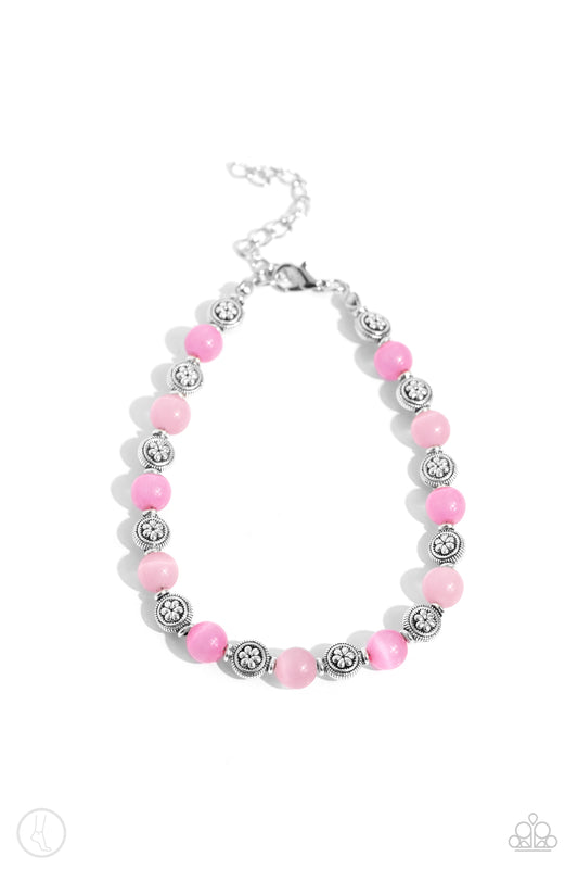 Paparazzi Anklets - Beachy Bouquet - Pink