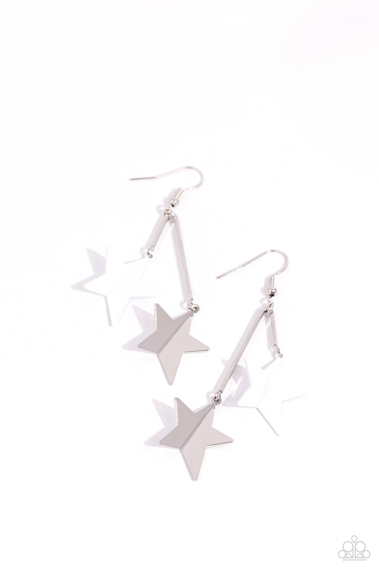 Paparazzi Earrings - Stellar STAGGER - White