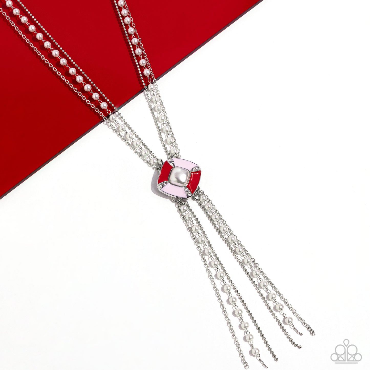 Paparazzi Necklaces- I Pinky SQUARE - Red