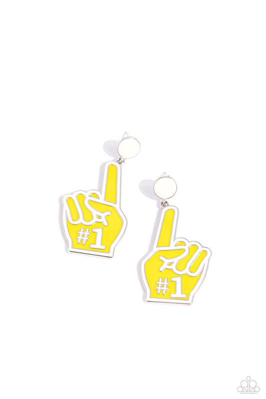 Paparazzi Earrings - My Number One - Yellow