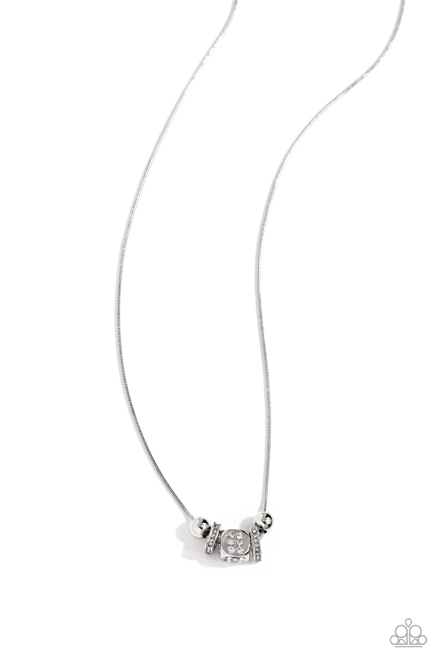 Paparazzi Necklaces - Rolling the Dice - White