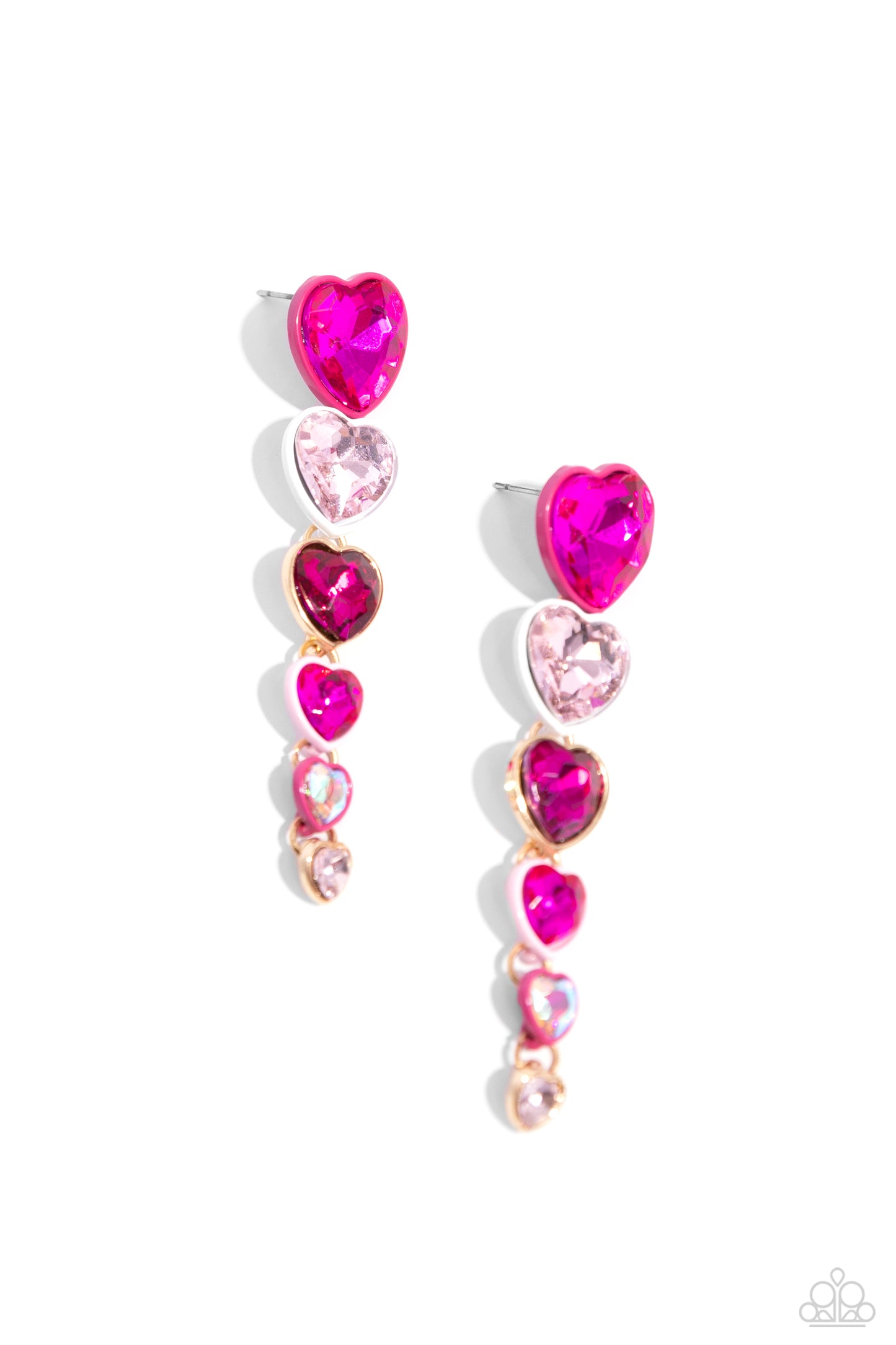 Paparazzi Earrings - Cascading Casanova - Pink