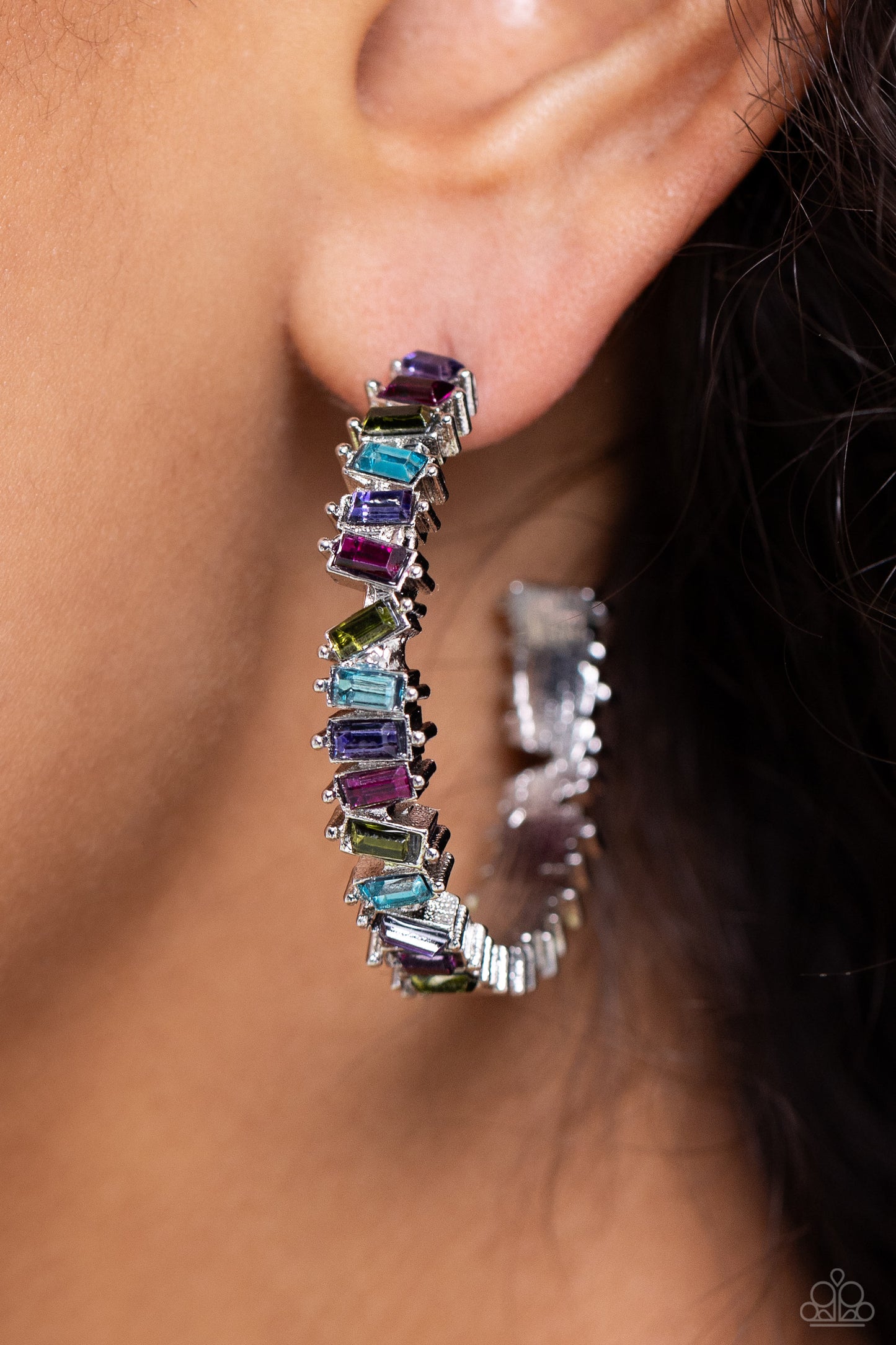 Paparazzi Earrings - Effortless Emeralds - Multi