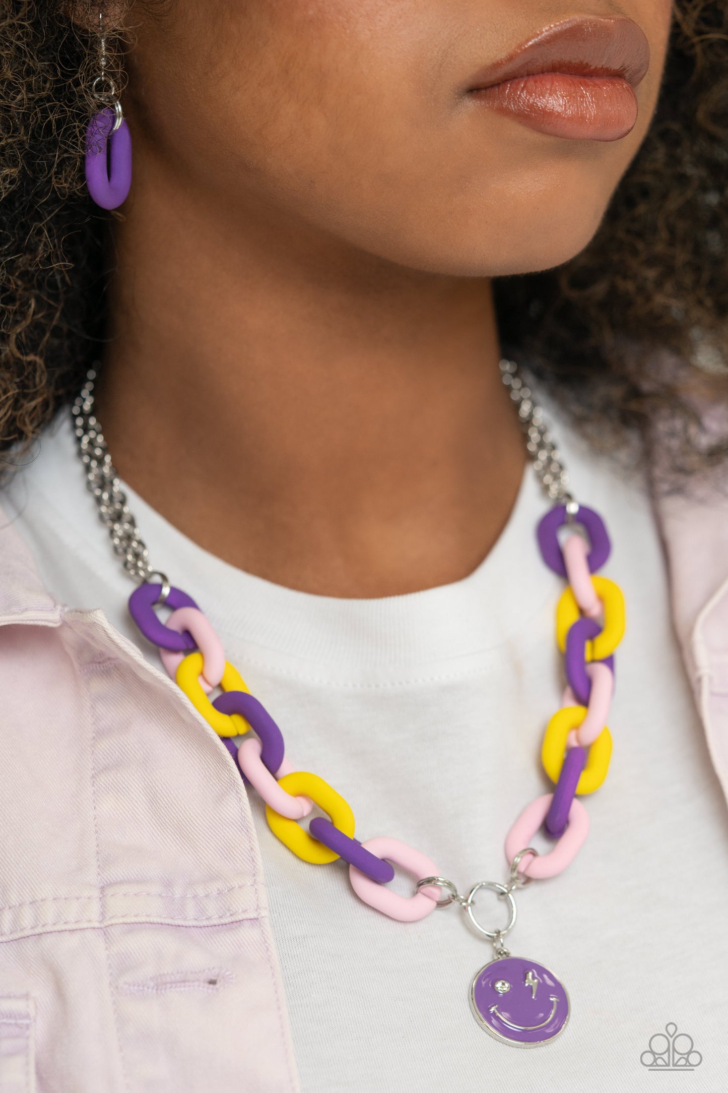 Paparazzi Necklaces - Speed SMILE - Purple