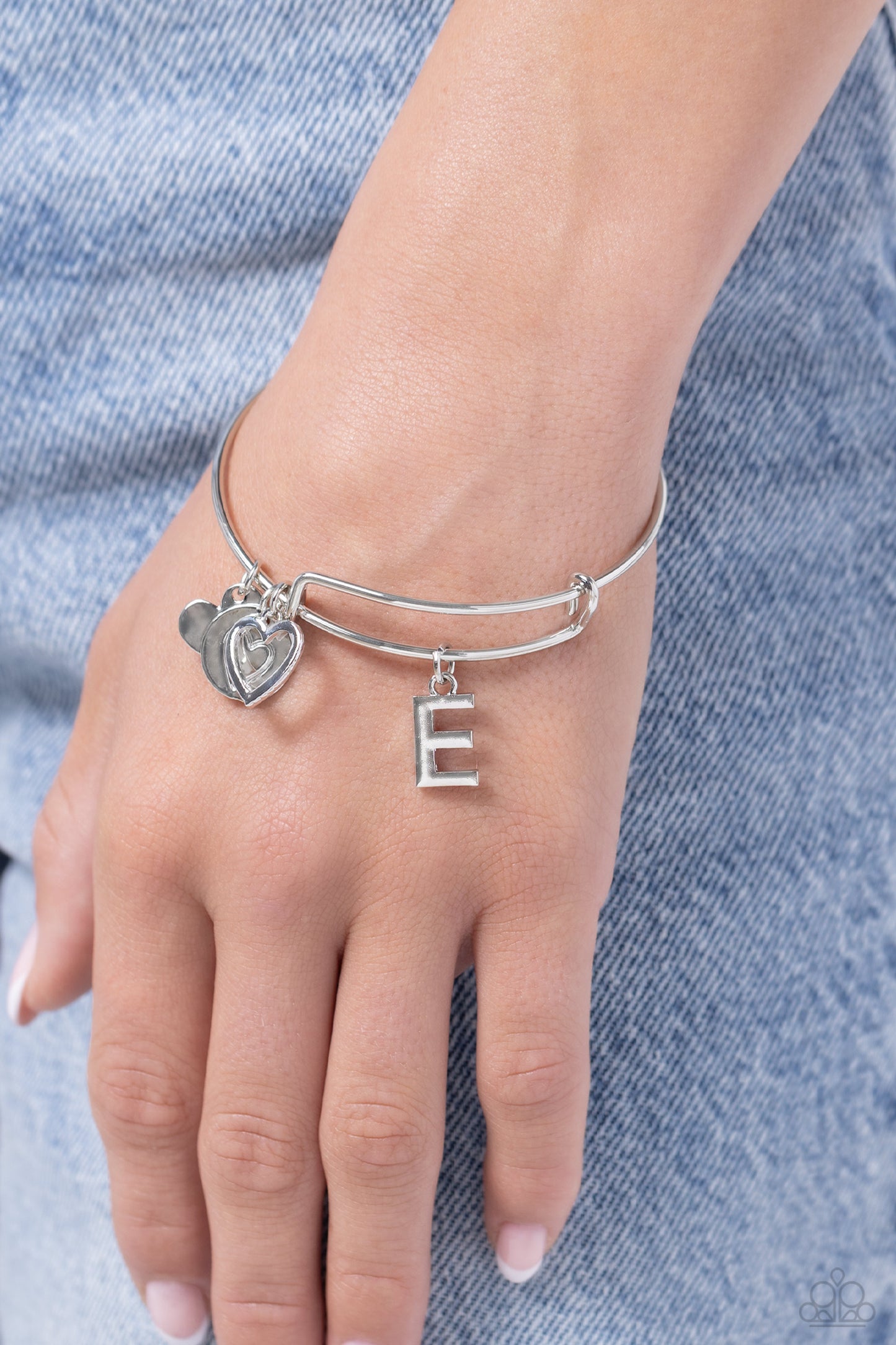 Paparazzi Bracelets - Making It INITIAL - Silver - E