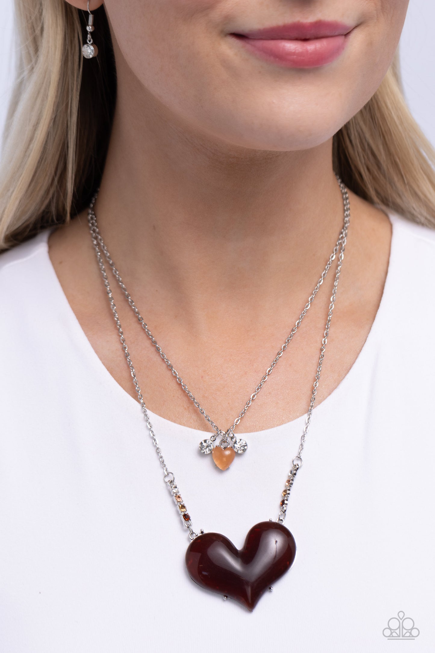 Paparazzi Necklaces - Heart-Racing Recognition - Brown
