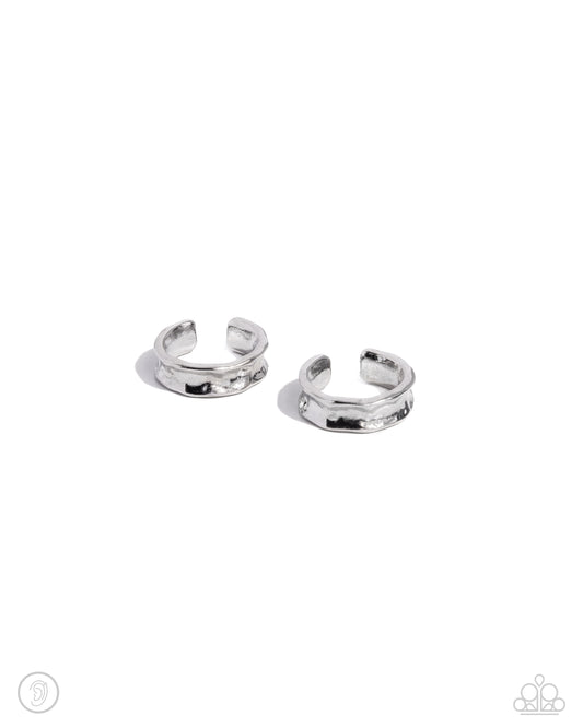 Paparazzi Earrings - CUFF Call - Silver