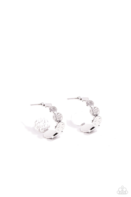 Paparazzi PREORDER Earrings - Textured Tease - Silver