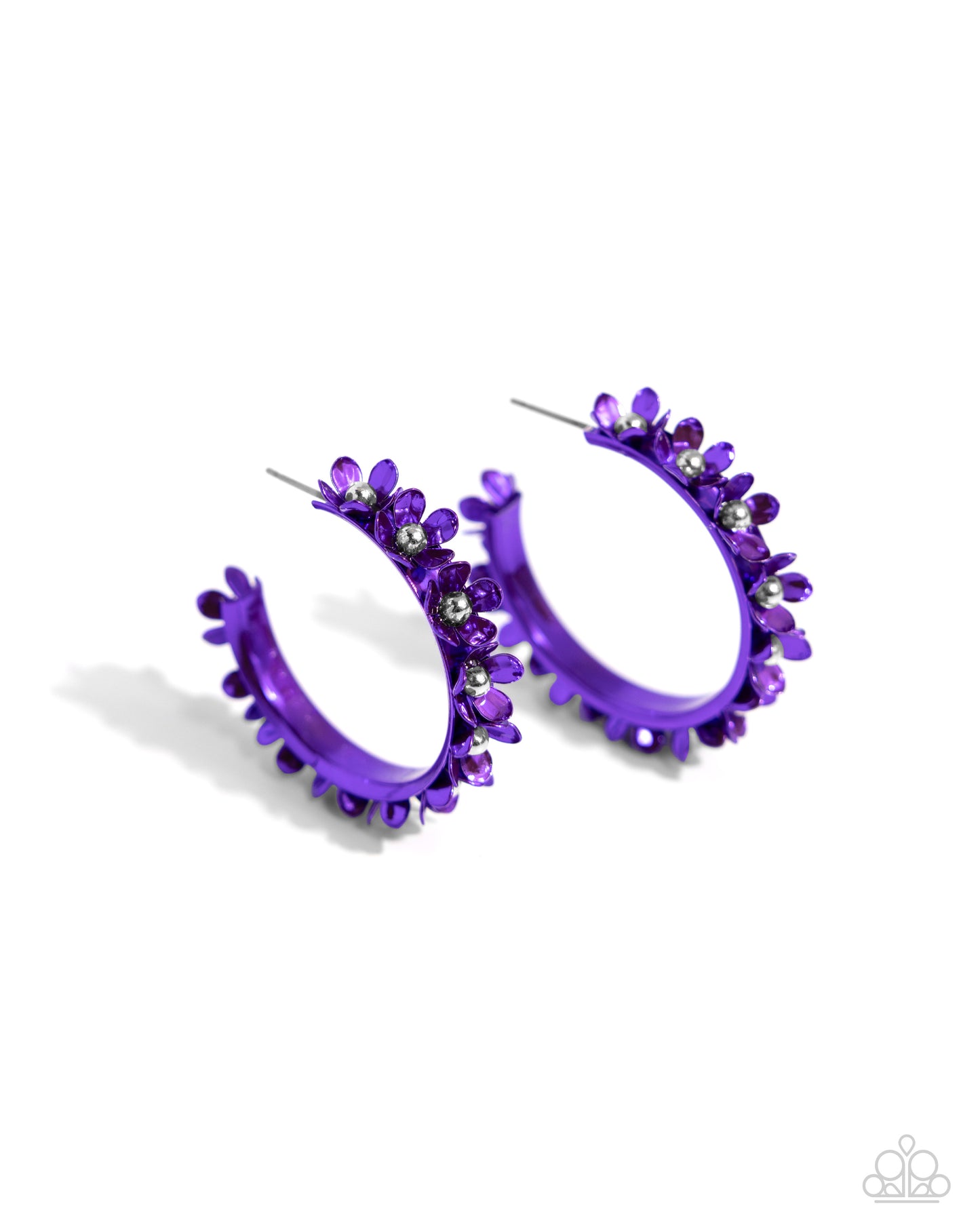 Paparazzi Earrings - Fashionable Flower Crown - Purple