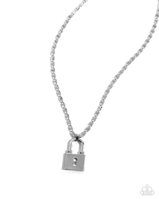 Paparazzi Necklaces - Locked Lesson - Silver