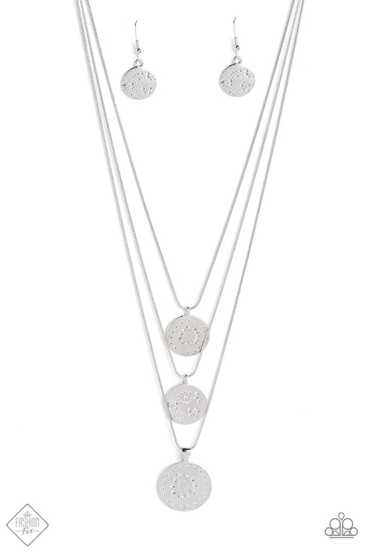 Paparazzi Necklaces - Caviar Charm - Silver