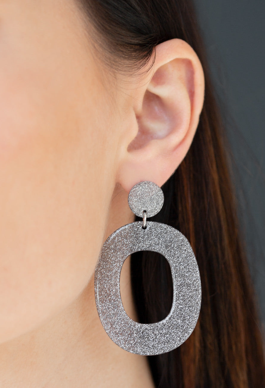Paparazzi earring - Miami Boulevard - Silver