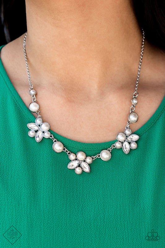 Paparazzi Necklaces - Royally Ever After - White - Fashion Fix - Fiercely 5th Avenue