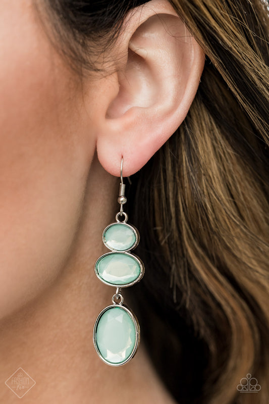 Paparazzi Earrings - Tiers Of Tranquility - Blue - Fashion Fix - May 2021 - Glimpses of Malibu
