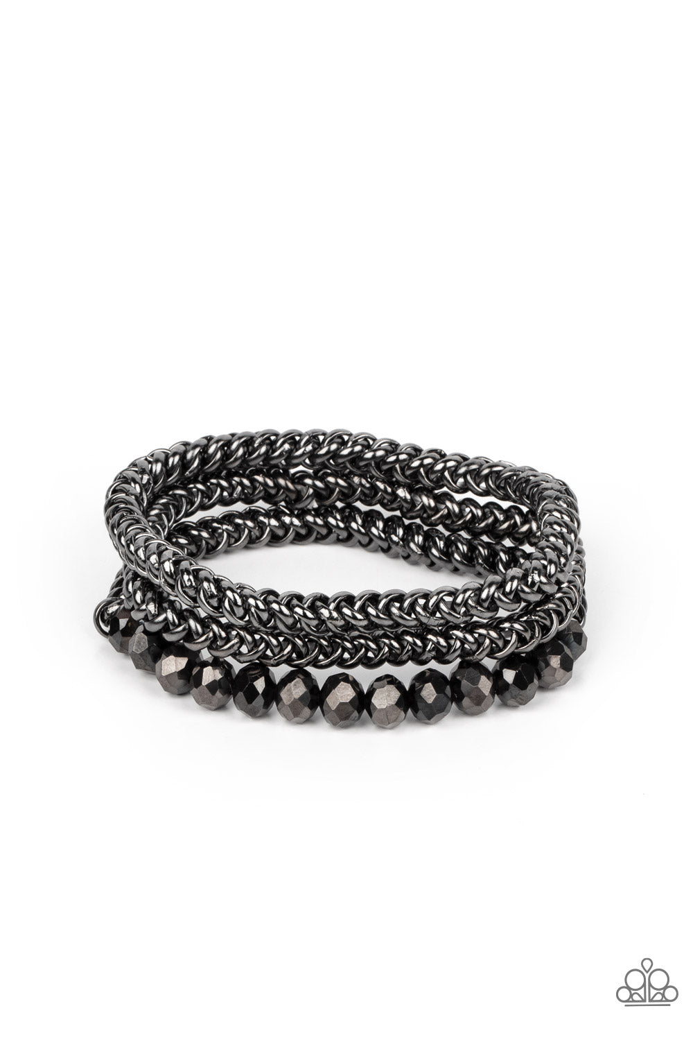 Paparazzi Bracelets - Gutsy and Glitzy - Black