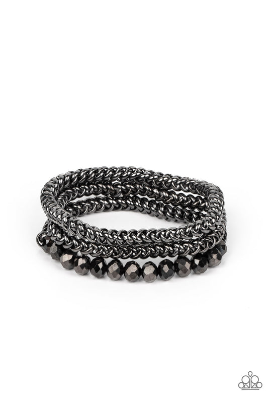 Paparazzi Bracelets - Gutsy and Glitzy - Black