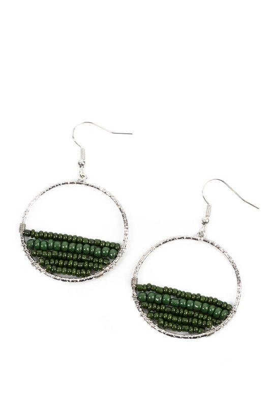 Paparazzi Earrings - Head-Over-Horizons - Green