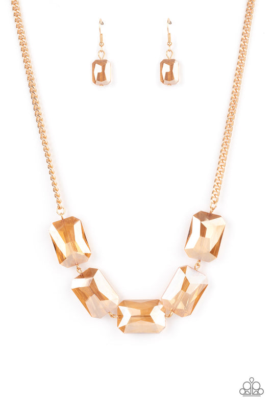 Paparazzi Necklaces - Heard it On The HEIR - Waves - Gold