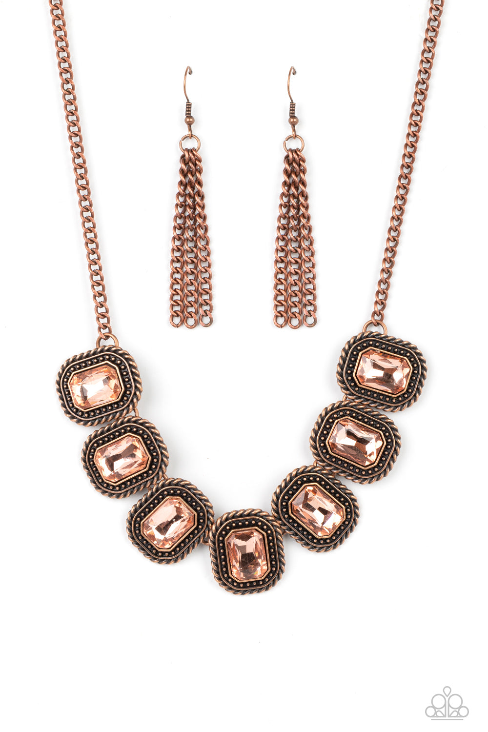 Paparazzi Necklaces - Iced Iron - Copper