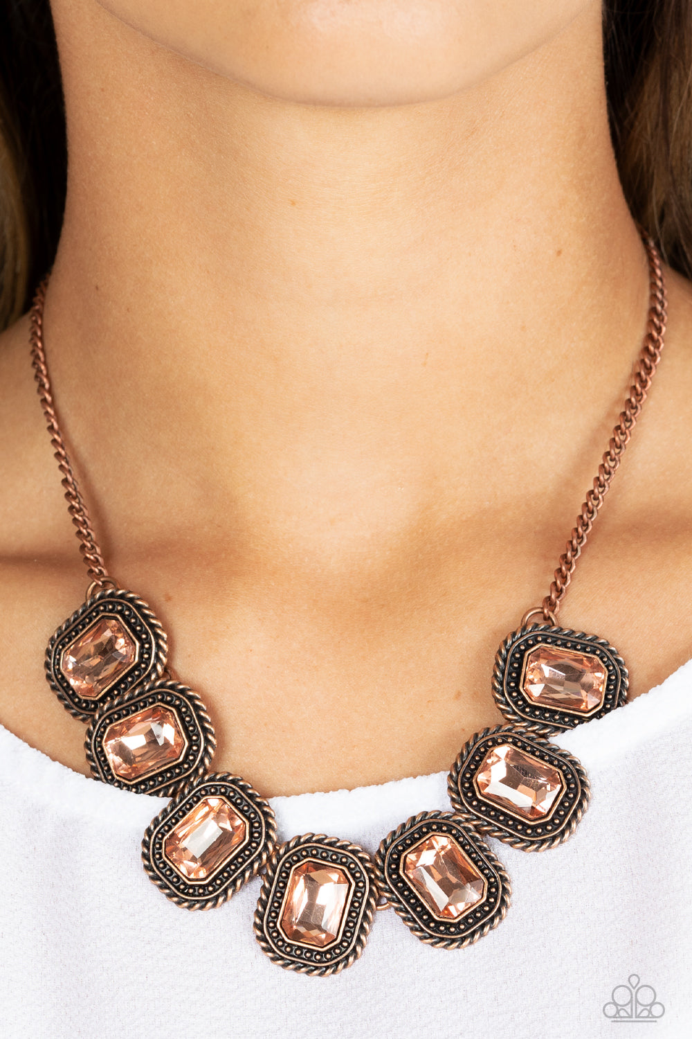Paparazzi Necklaces - Iced Iron - Copper