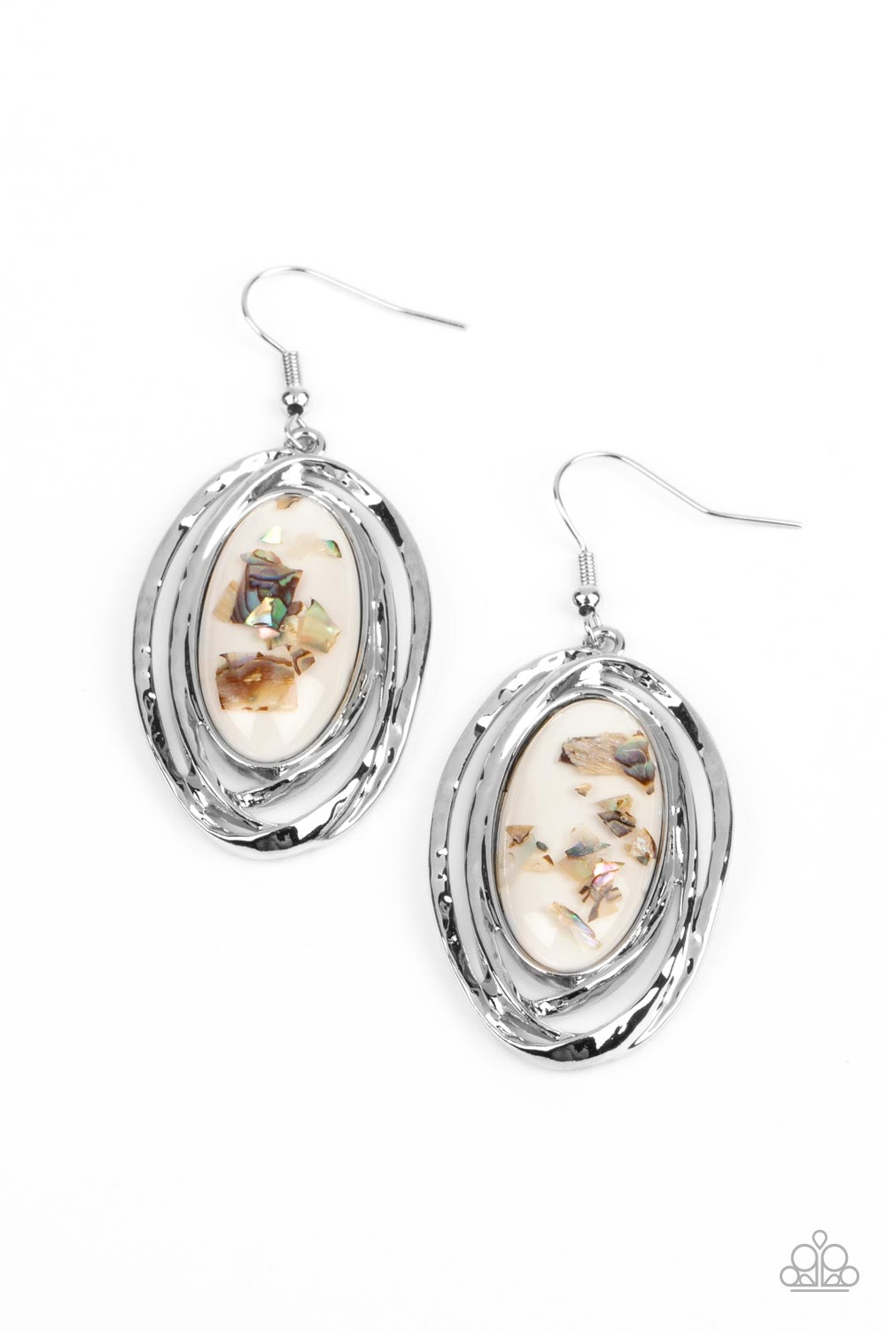 Paparazzi Earrings - Ocean Floor Oracle - White