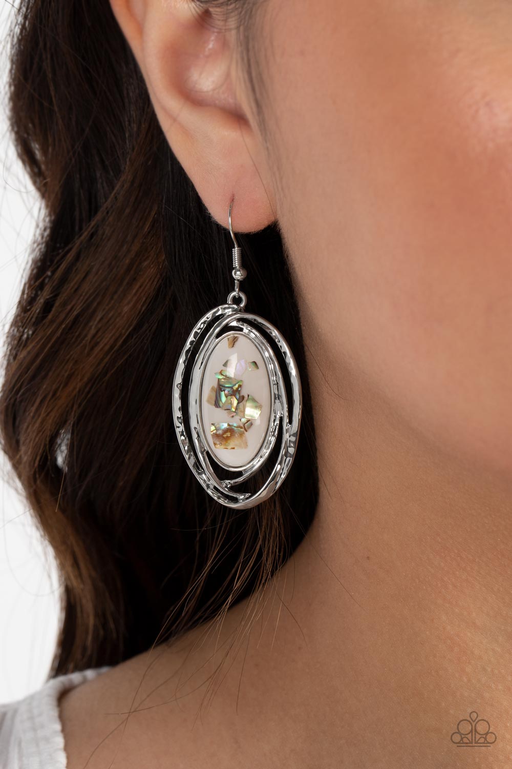 Paparazzi Earrings - Ocean Floor Oracle - White
