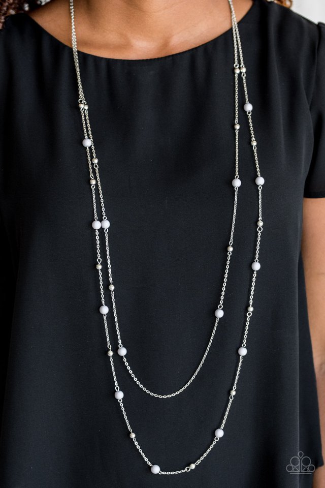 Paparazzi Necklaces - Beach Party Pageant - Silver