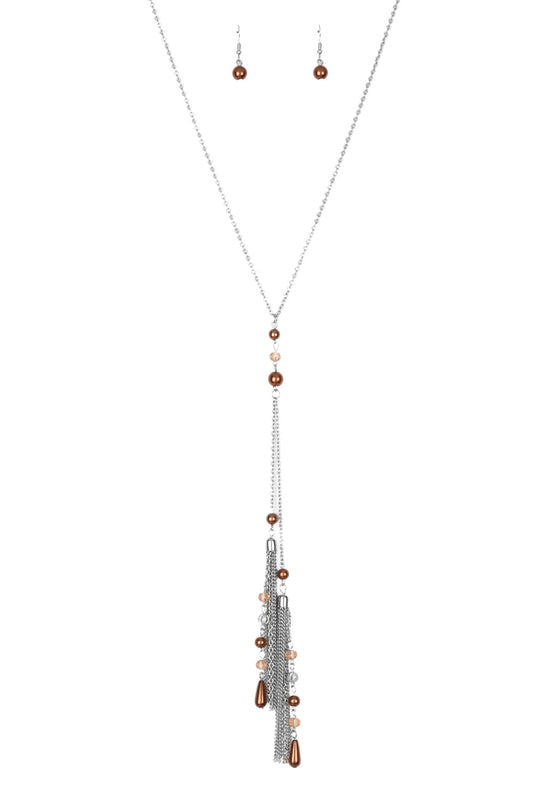 Paparazzi Necklaces - Timeless Tassels - Brown