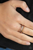 Paparazzi Rings - Stay In Your Lane - Copper - Fashion Fix Exclusive