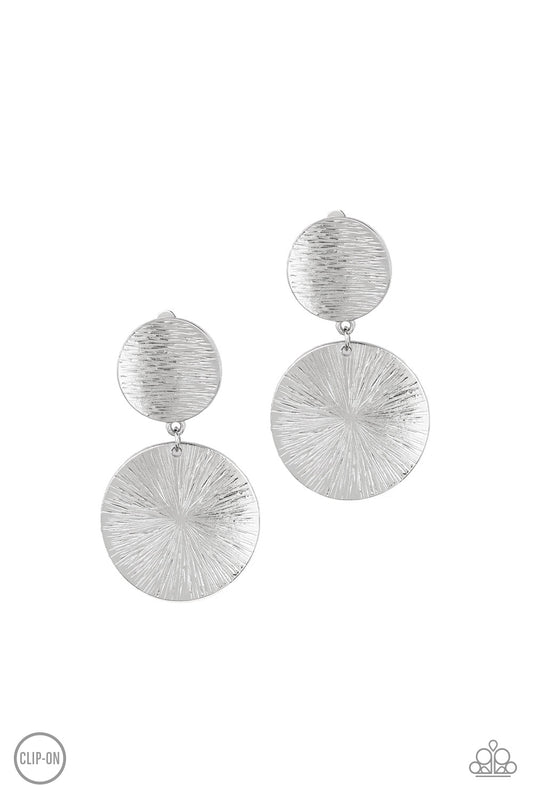 Paparazzi earrings - BRIGHT On Cue - Silver