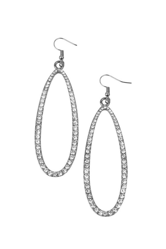 Paparazzi Earrings - Dazzling Decorum - Black