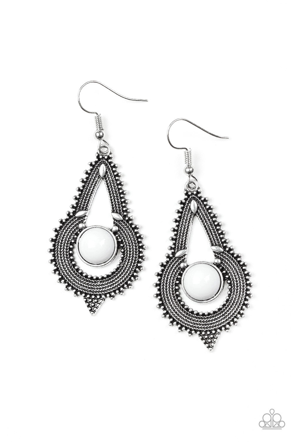 Paparazzi Earrings - Zoomin Zumba - White