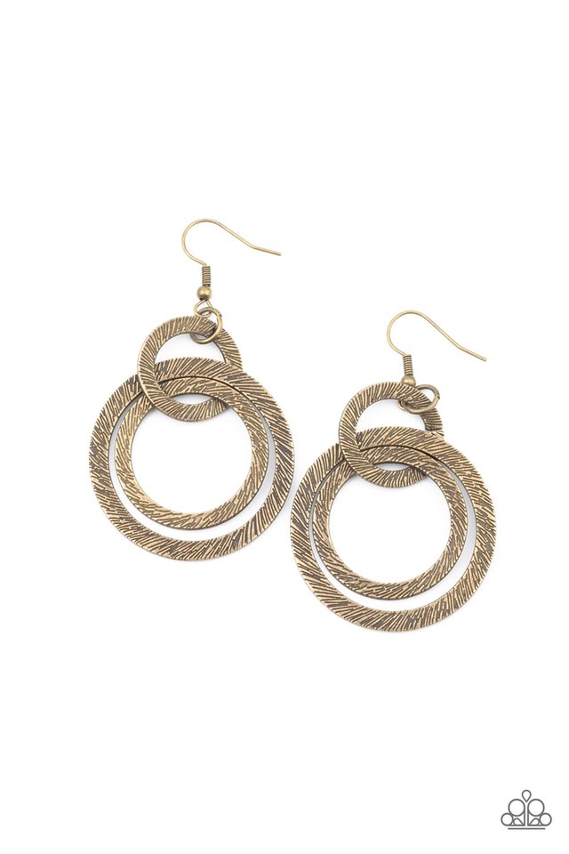 Paparazzi Earrings - Distractingly Dizzy - Brass
