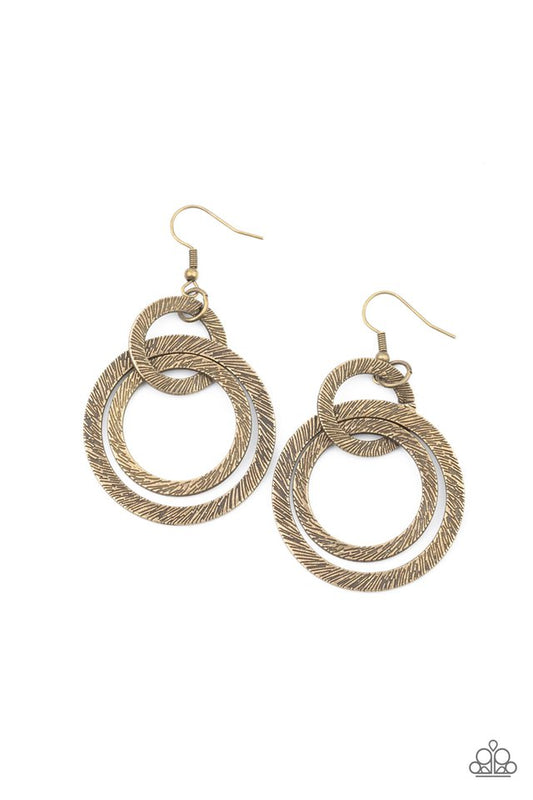 Paparazzi Earrings - Distractingly Dizzy - Brass