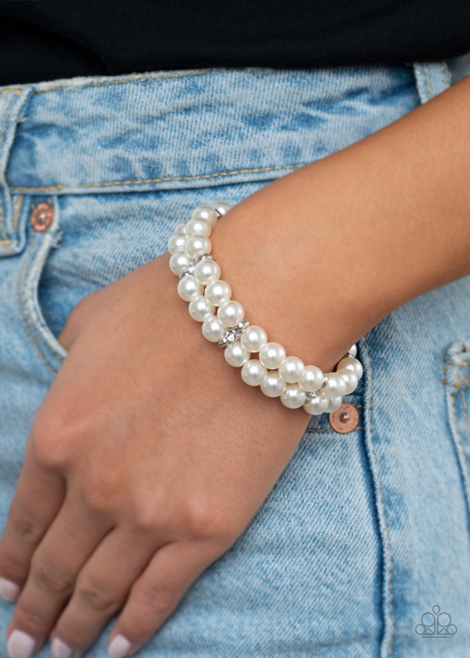 Paparazzi Bracelets - Downtown Debut - White