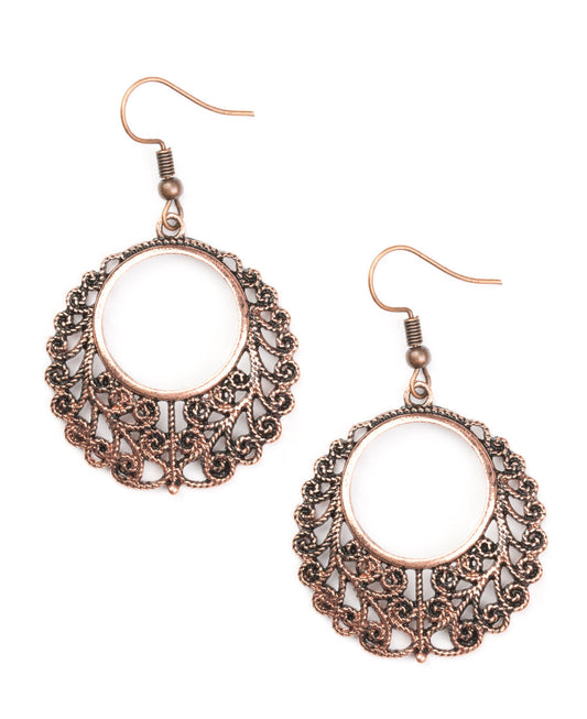 Paparazzi Earrings - Grapevine Glamorous - Copper